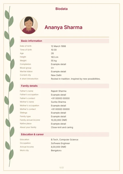 Preview Botanical Sidebar